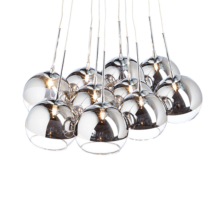 ASTRAL suspendat  sticlă de crom/sticlă transparentă 230V/12V G4 10x20W