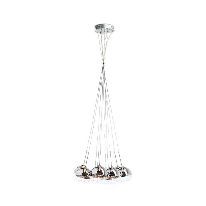 ASTRAL suspendat  sticlă de crom/sticlă transparentă 230V/12V G4 10x20W
