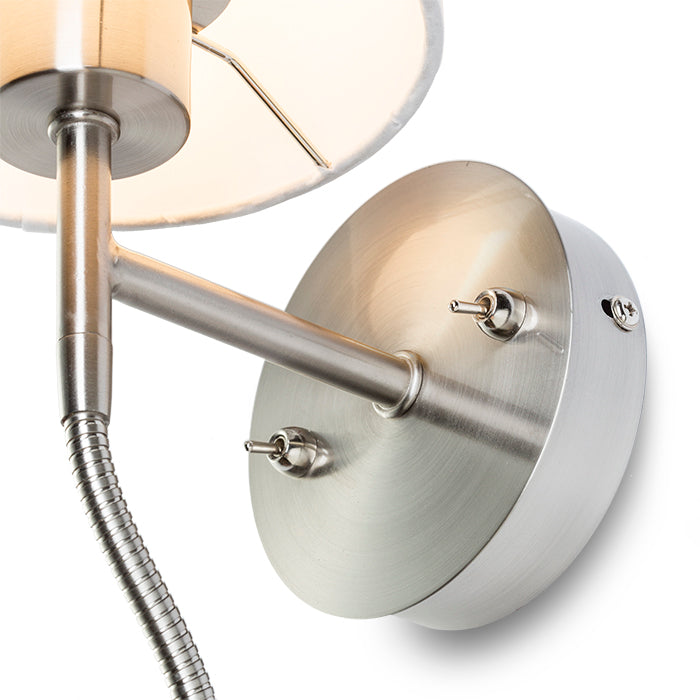VERSA de perete cu abajur alb nichel mat 230V LED E27 LED 15+3W 40°  3000K