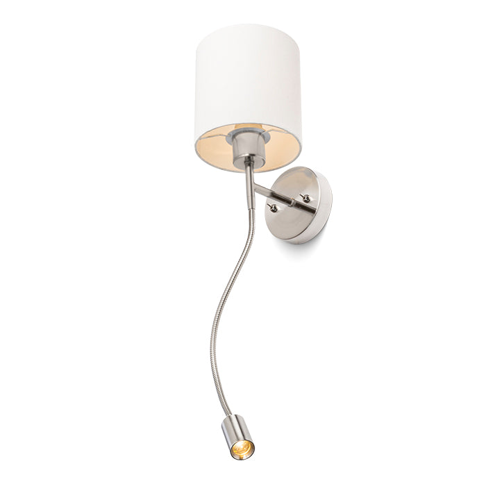 VERSA de perete cu abajur alb nichel mat 230V LED E27 LED 15+3W 40°  3000K