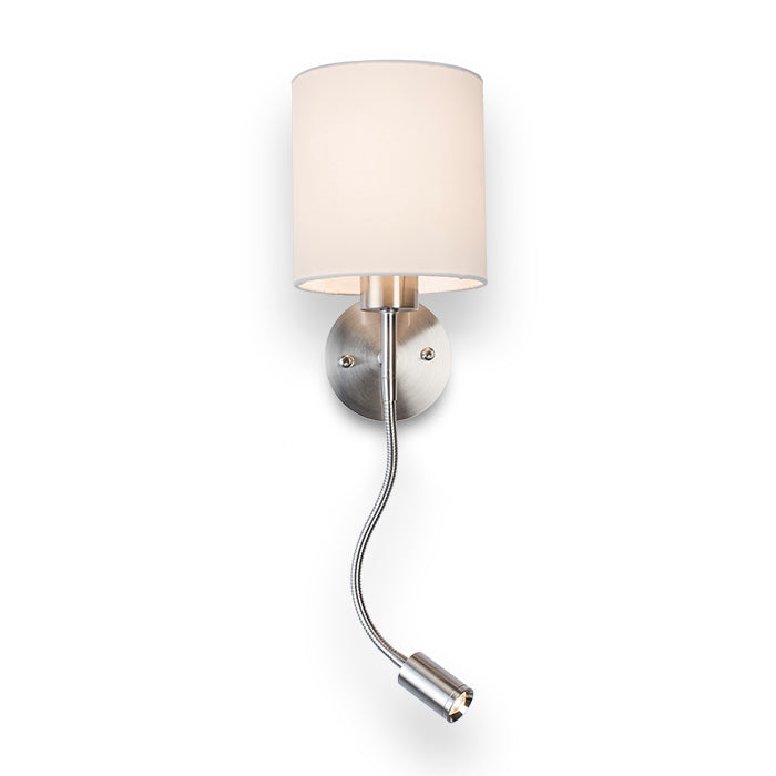 VERSA de perete cu abajur alb nichel mat 230V LED E27 LED 15+3W 40°  3000K