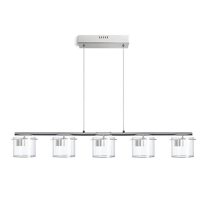 ESTRA V suspendat alb sticlă transparentă 230V LED 5x5W  3000K
