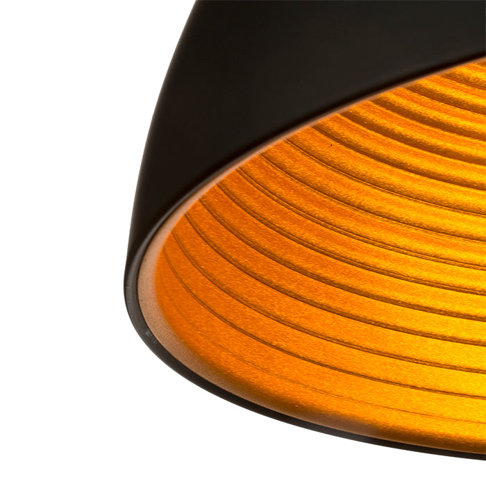 CARISSIMA 40 suspendat negru mat/auriu  230V LED E27 15W