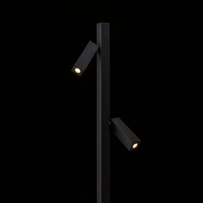 FADO de podea negru  230V LED 2x3W 45°  3000K
