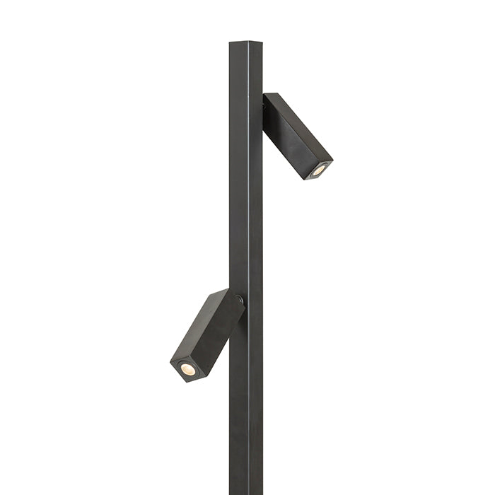 FADO de podea negru  230V LED 2x3W 45°  3000K