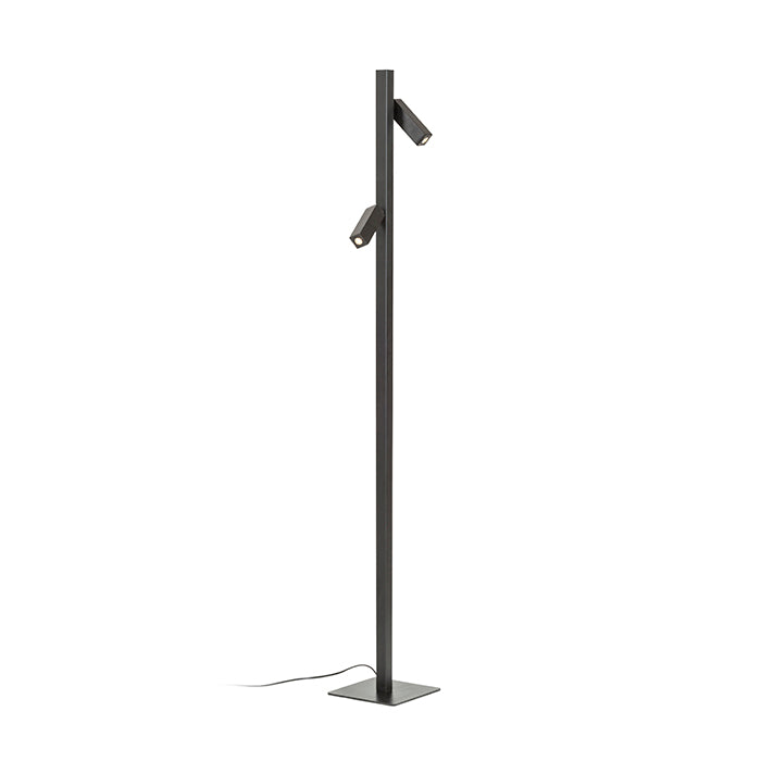 FADO de podea negru  230V LED 2x3W 45°  3000K