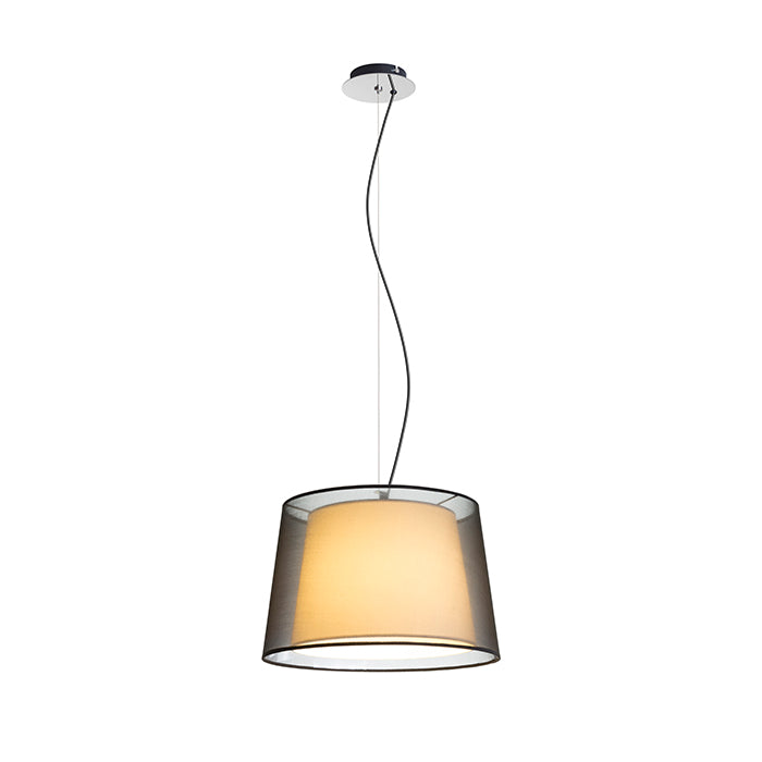ESPLANADE suspendat negru transparent/alb crom 230V LED E27 15W