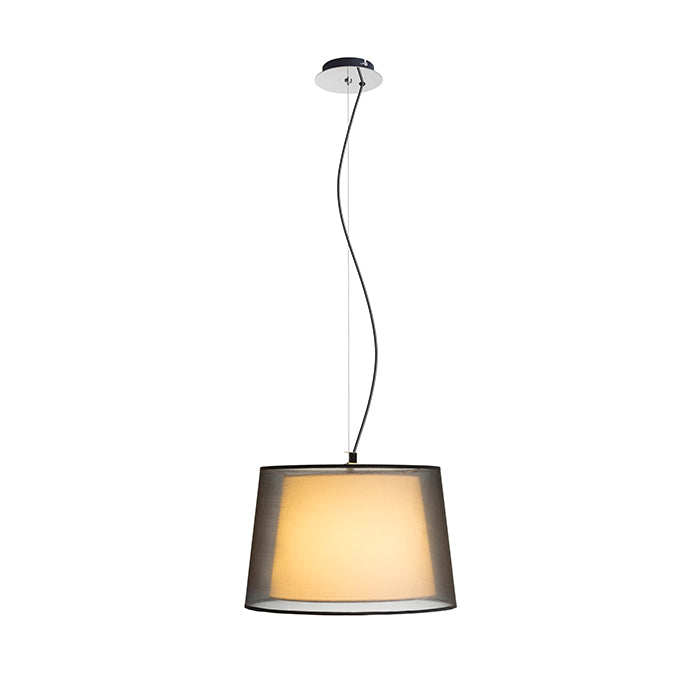 ESPLANADE suspendat negru transparent/alb crom 230V LED E27 15W
