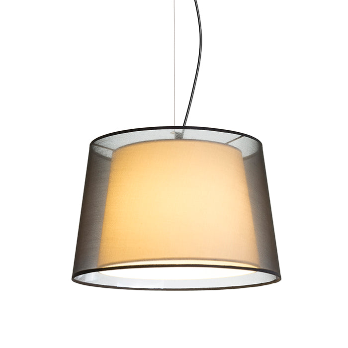 ESPLANADE suspendat negru transparent/alb crom 230V LED E27 15W