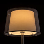 ESPLANADE de masă negru transparent/alb crom 230V LED E27 15W