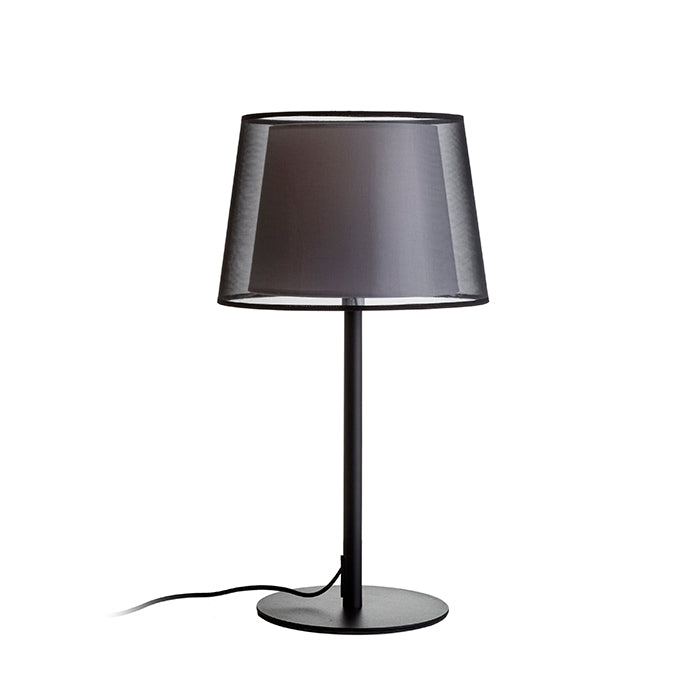 ESPLANADE de masă negru transparent/alb crom 230V LED E27 15W