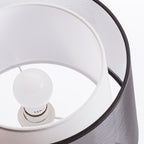ESPLANADE de masă negru transparent/alb crom 230V LED E27 15W