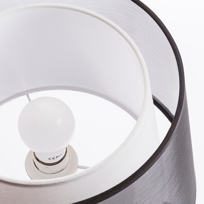 ESPLANADE de masă negru transparent/alb crom 230V LED E27 15W