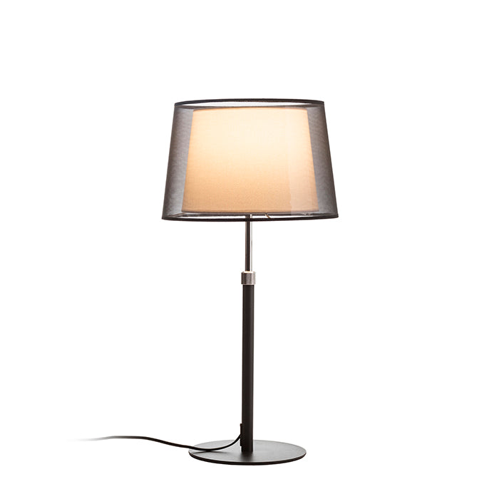 ESPLANADE de masă negru transparent/alb crom 230V LED E27 15W