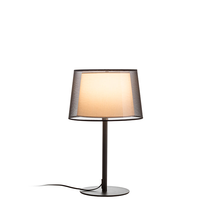ESPLANADE de masă negru transparent/alb crom 230V LED E27 15W