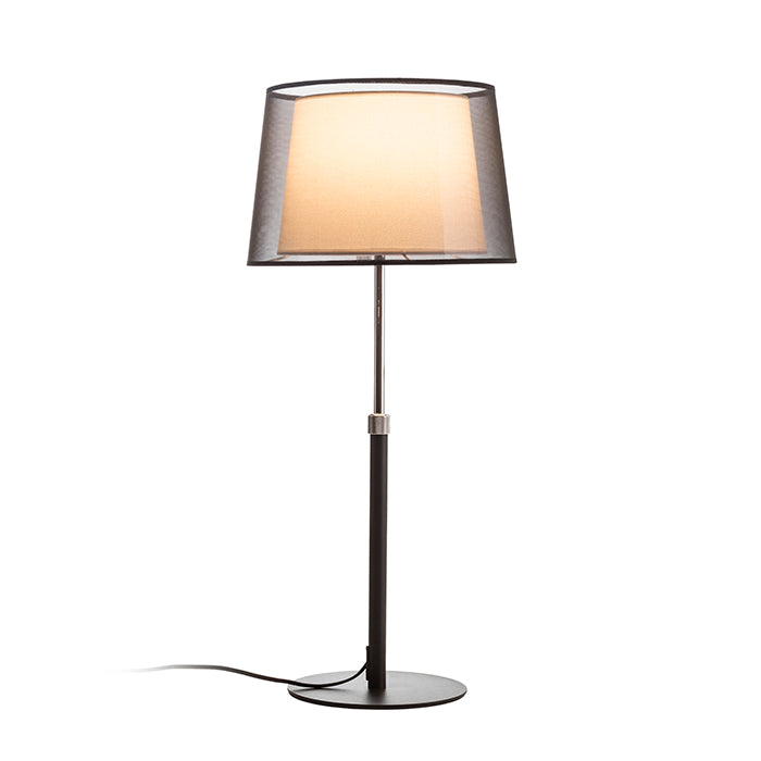 ESPLANADE de masă negru transparent/alb crom 230V LED E27 15W