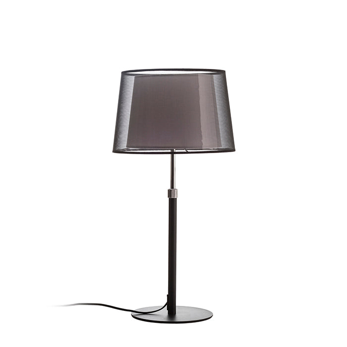 ESPLANADE de masă negru transparent/alb crom 230V LED E27 15W