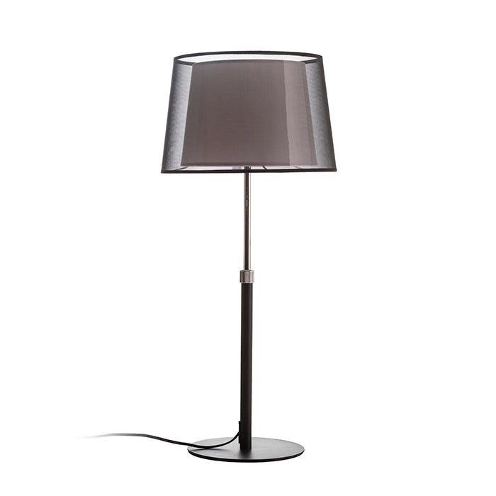 ESPLANADE de masă negru transparent/alb crom 230V LED E27 15W