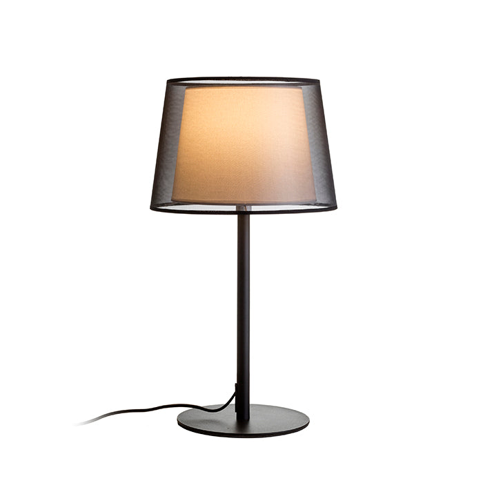 ESPLANADE de masă negru transparent/alb crom 230V LED E27 15W