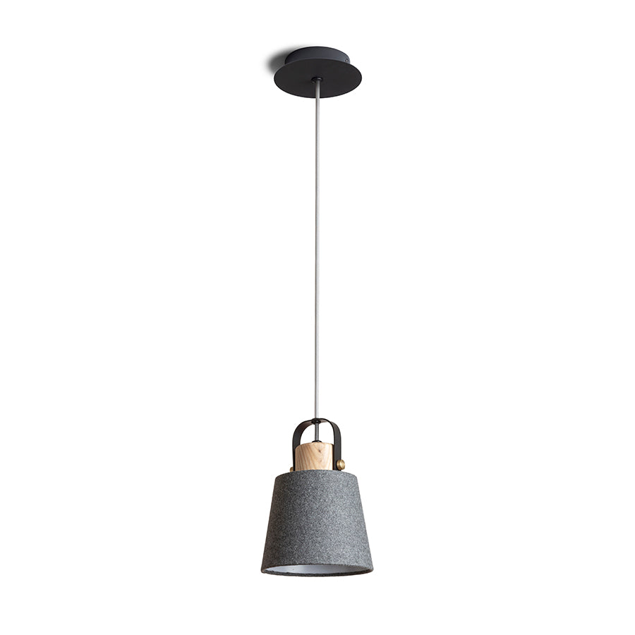 CHOUPETTE suspendat negru-gri textil/lemn 230V LED E27 11W