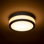 CIRA LED 23 de tavan sticlă opal/negru 230V LED 12W IP44 3000K