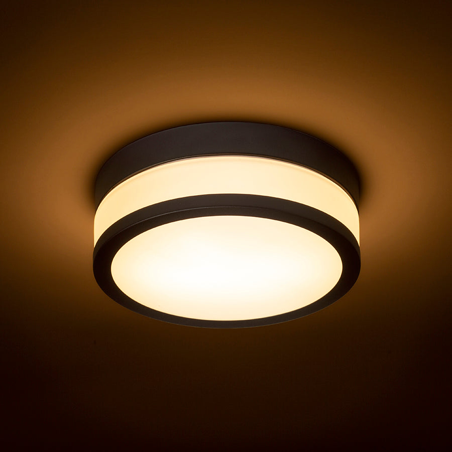CIRA LED 23 de tavan sticlă opal/negru 230V LED 12W IP44 3000K