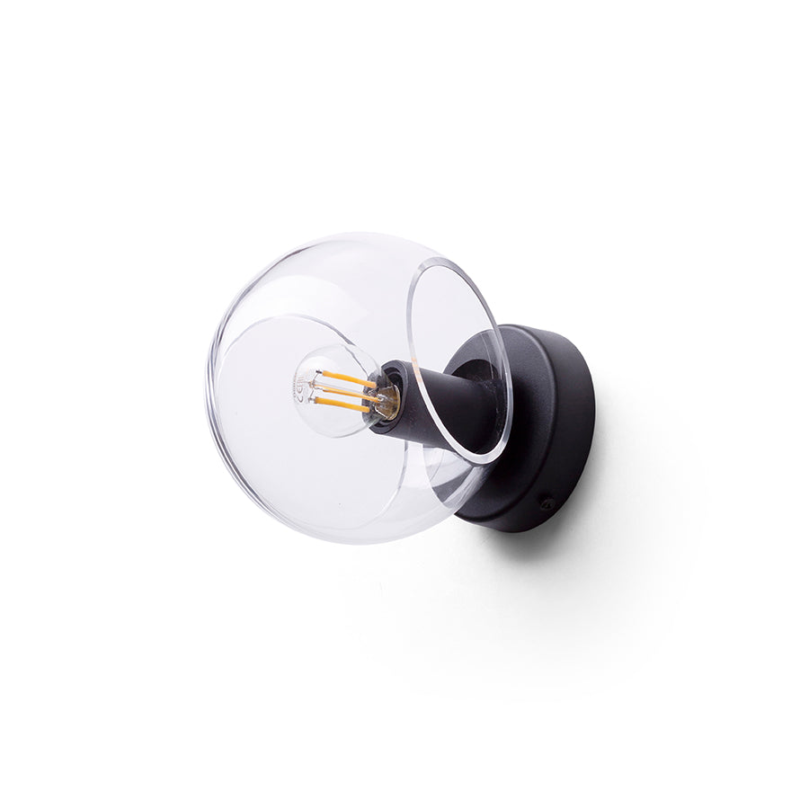SOLARIS montat pe suprafață sticlă transparentă/negru 230V LED E14 7W