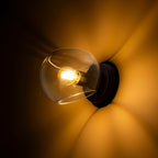 SOLARIS montat pe suprafață sticlă transparentă/negru 230V LED E14 7W