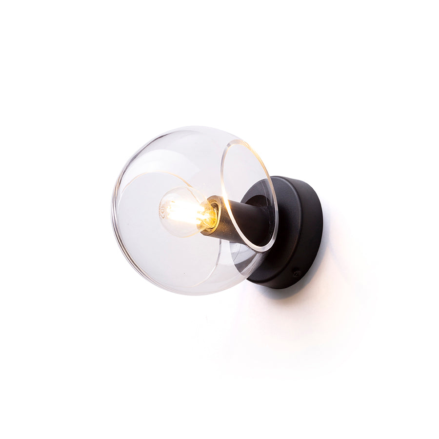 SOLARIS montat pe suprafață sticlă transparentă/negru 230V LED E14 7W