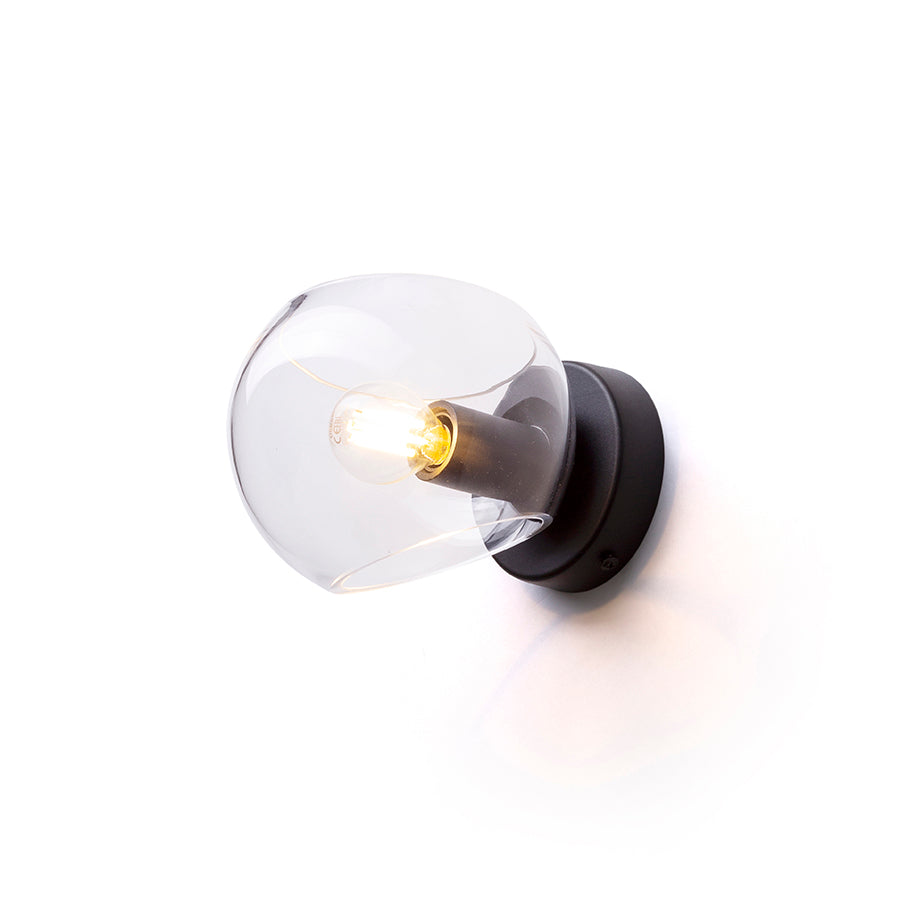 SOLARIS montat pe suprafață sticlă transparentă/negru 230V LED E14 7W
