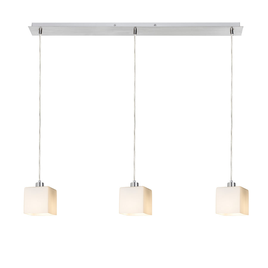 DADOS III 80 suspendat  sticlă opal/crom 230V LED E27 3x11W