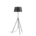 LUTON/RIDICK de podea negru lucios folie aurie/negru/metal 230V LED E27 15W