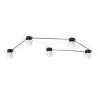 VELA V de tavan negru sticlă opal 230V LED G9 5x6W