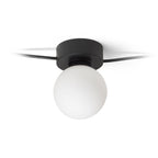 VELA V de tavan negru sticlă opal 230V LED G9 5x6W
