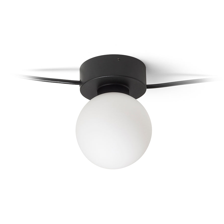 VELA V de tavan negru sticlă opal 230V LED G9 5x6W
