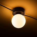VELA V de tavan negru sticlă opal 230V LED G9 5x6W