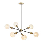 ARTEMIA 6 pe un stalp negru alamă pieptănat 230V LED E27 6x15W