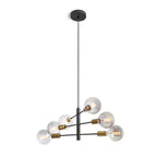 ARTEMIA 6 suspendat negru alamă pieptănat 230V LED E27 6x15W