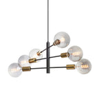 ARTEMIA 6 suspendat negru alamă pieptănat 230V LED E27 6x15W