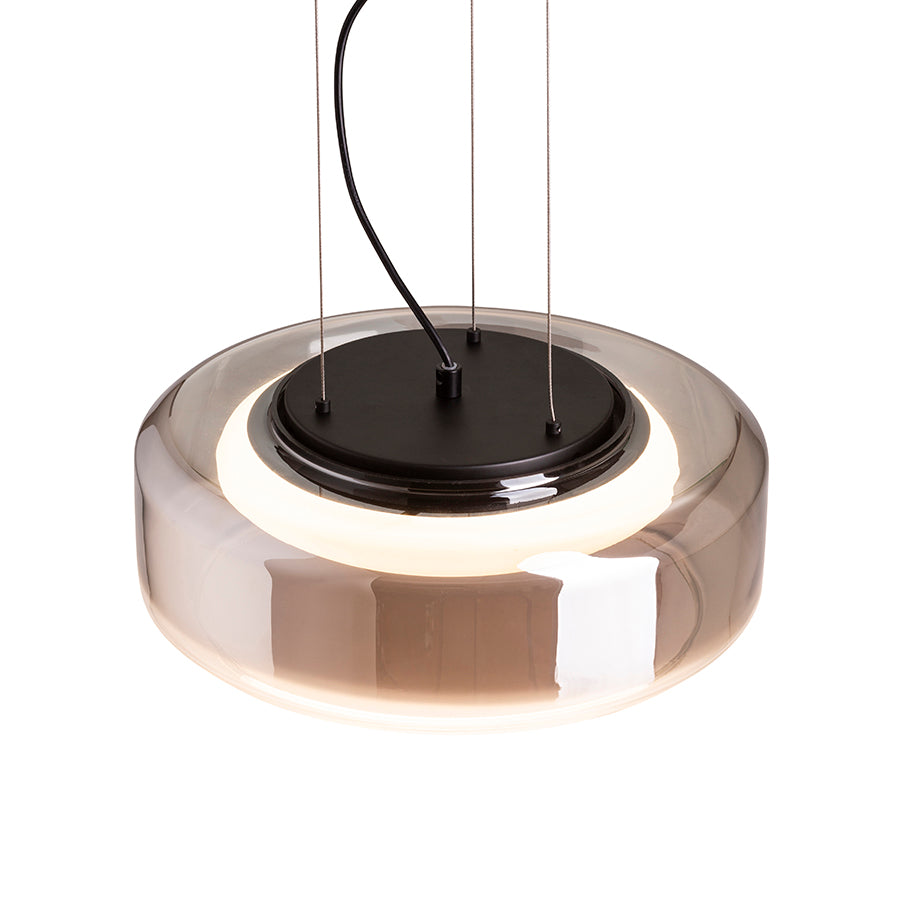 NAOMI 35 suspendat  sticlă afumată/sticlă mată/negru 230V LED 18W  3000K