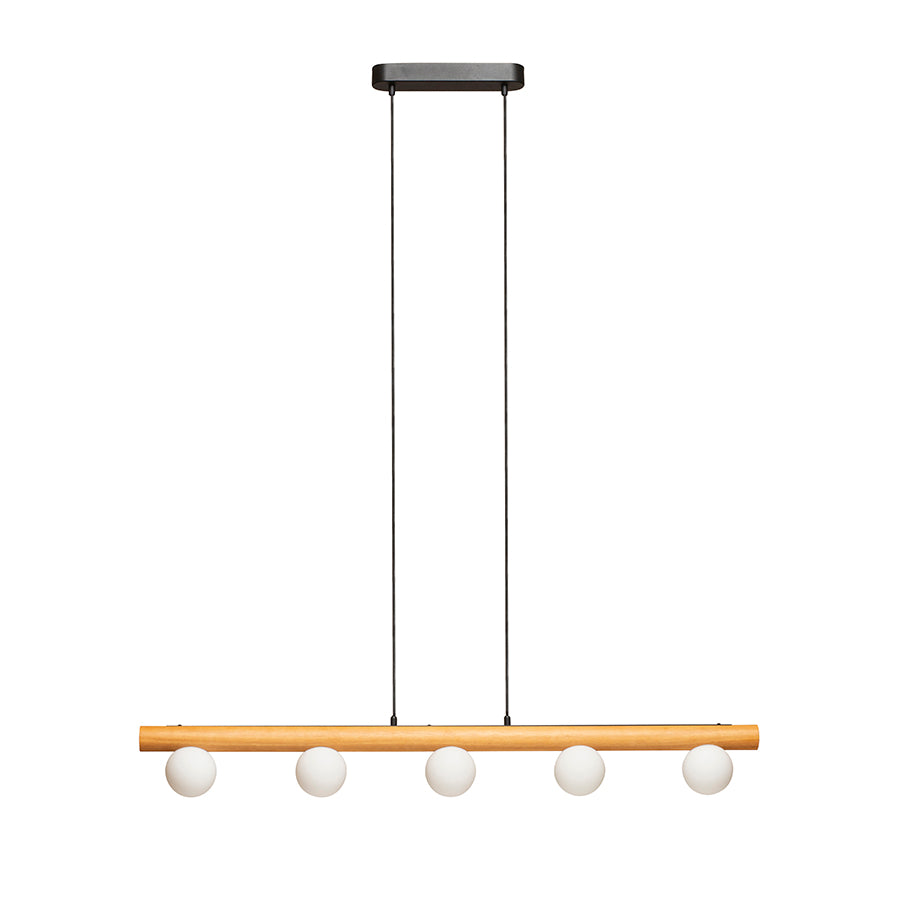 NOCTIS suspendat lemn/sticlă opal 230V LED G9 5x7W