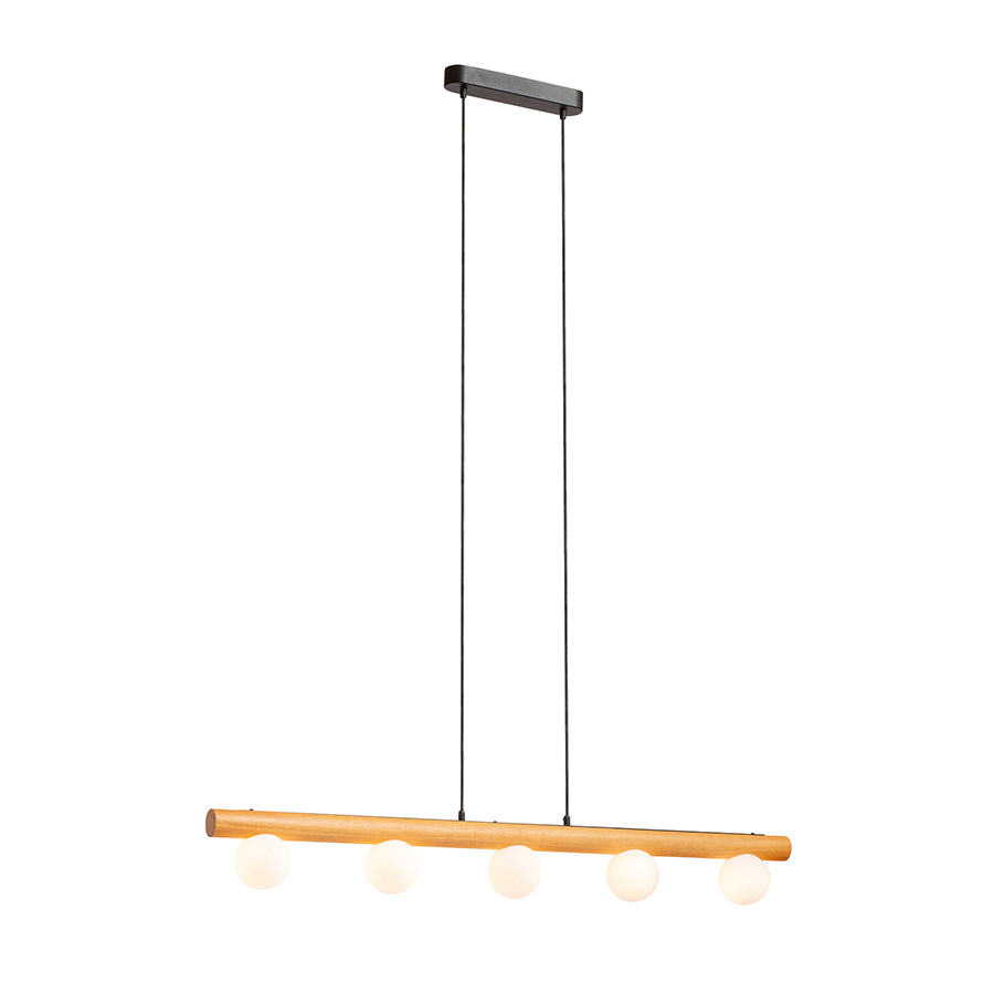 NOCTIS suspendat lemn/sticlă opal 230V LED G9 5x7W