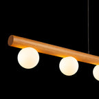 NOCTIS suspendat lemn/sticlă opal 230V LED G9 5x7W