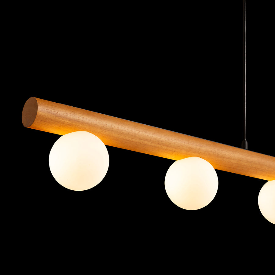 NOCTIS suspendat lemn/sticlă opal 230V LED G9 5x7W