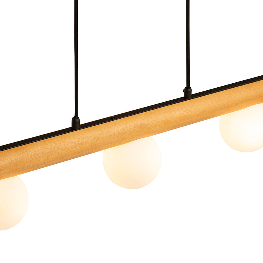 NOCTIS suspendat lemn/sticlă opal 230V LED G9 5x7W