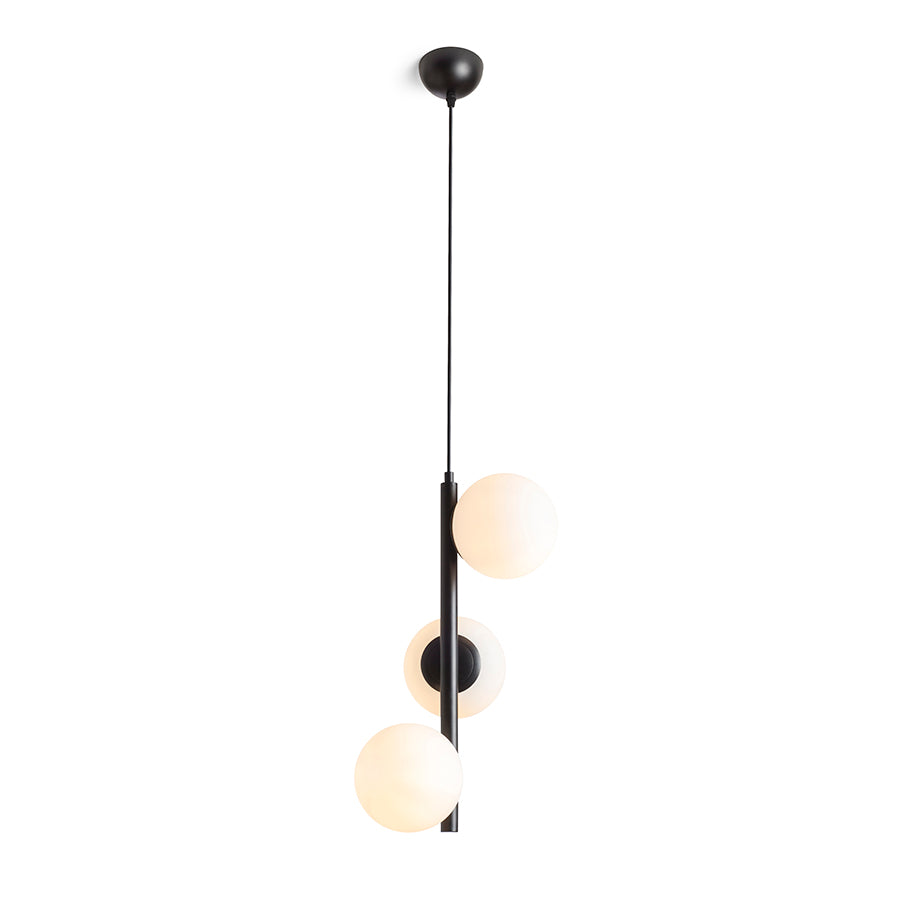 ETHERIA suspendat negru sticlă opal 230V LED E27 3x11W
