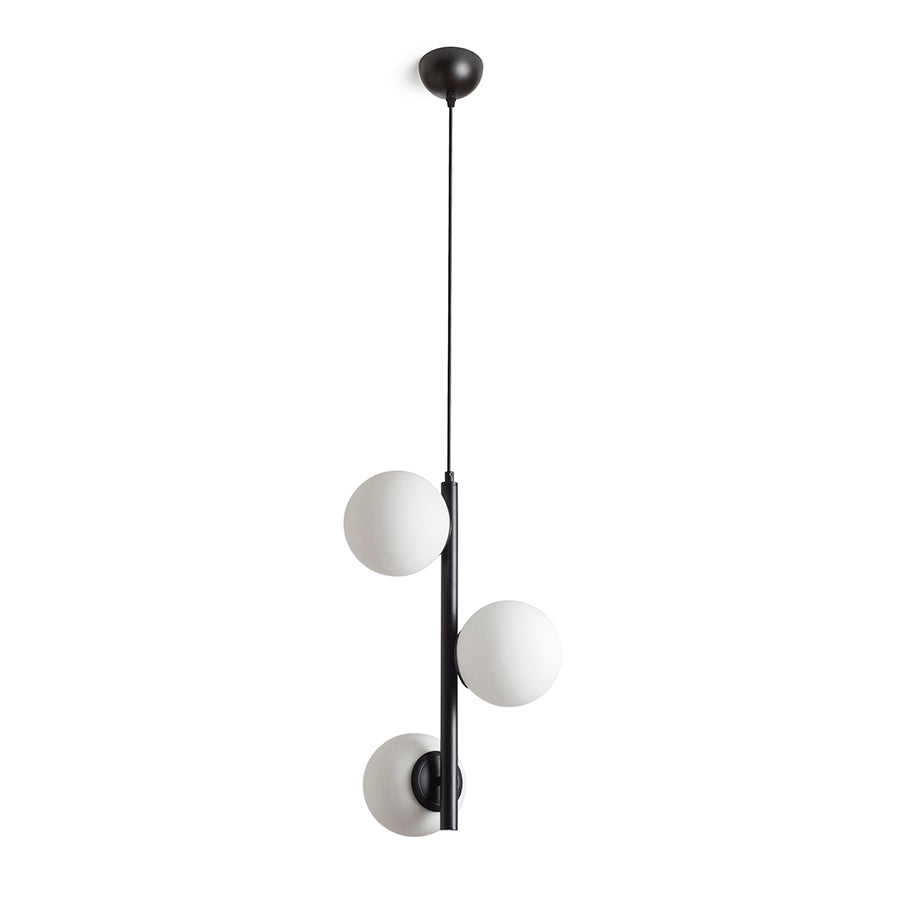 ETHERIA suspendat negru sticlă opal 230V LED E27 3x11W