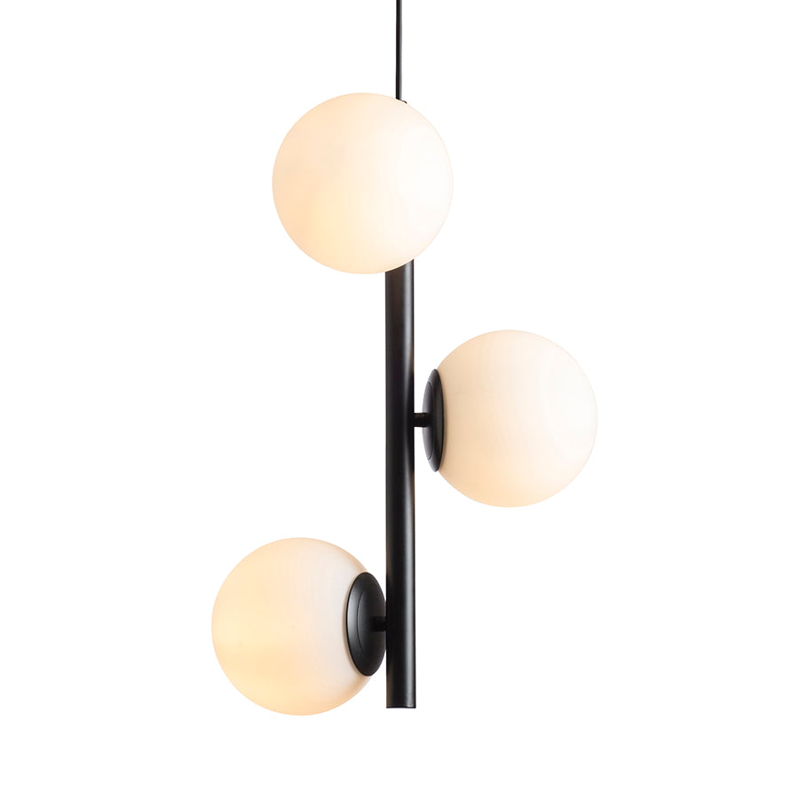 ETHERIA suspendat negru sticlă opal 230V LED E27 3x11W