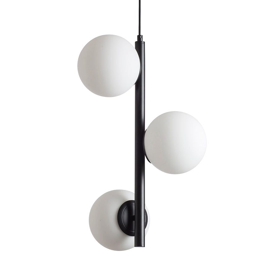 ETHERIA suspendat negru sticlă opal 230V LED E27 3x11W