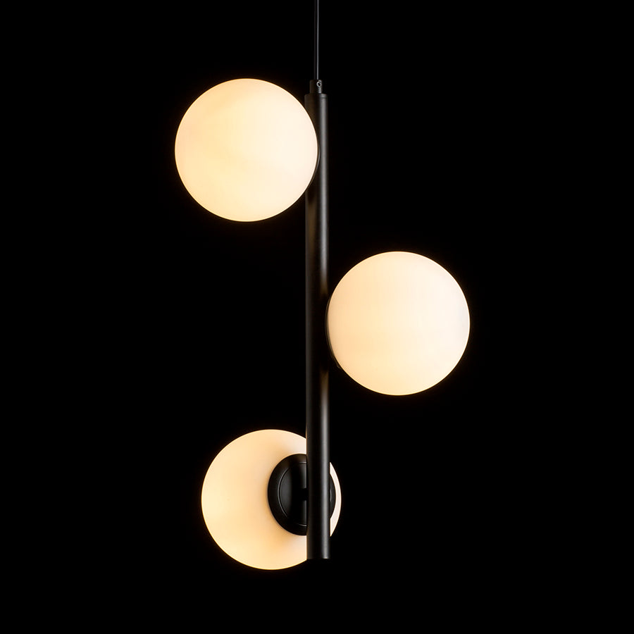 ETHERIA suspendat negru sticlă opal 230V LED E27 3x11W